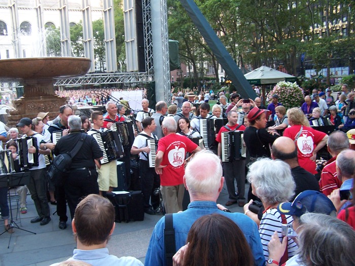 Accordion music at Bryant Park