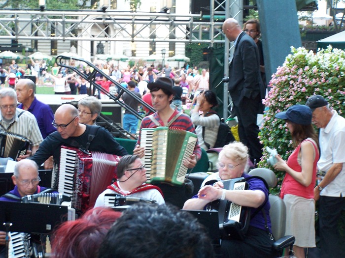 Accordion music at Bryant Park