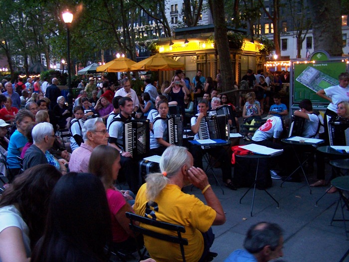 Accordion music at Bryant Park